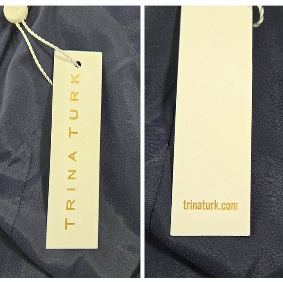 Trina Turk Lace Panel Sabastian Ponte Blue Dress - Picture 13 of 14